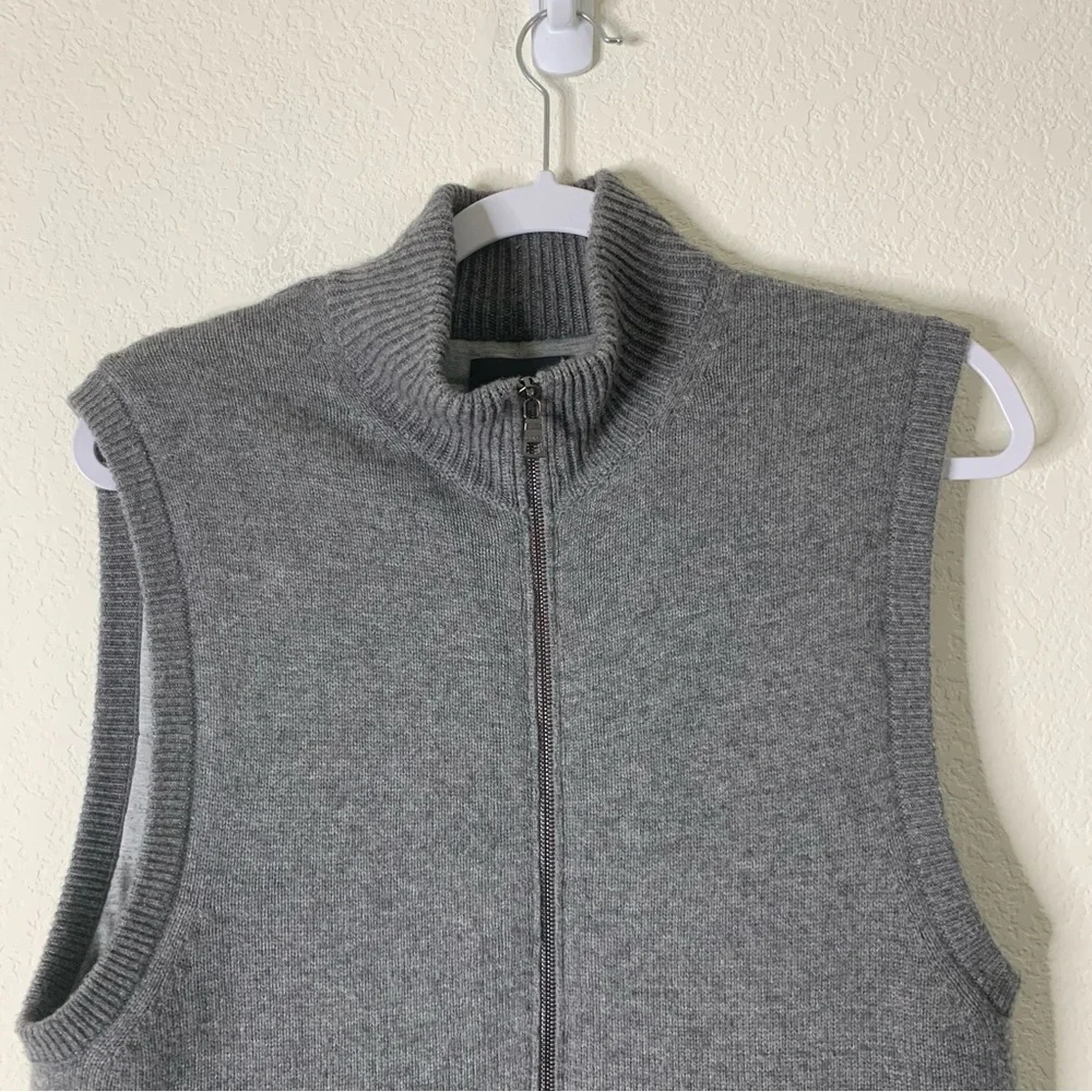 Vince Mens Gray Wool/ Cashmere full zip thick Vest S
